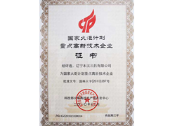 國家火炬計劃重點(diǎn)高新技術(shù)企業(yè)